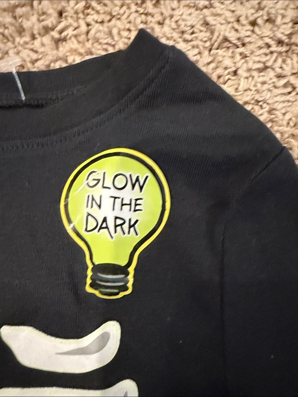 Kids Black Glow Skeleton Pajama Set